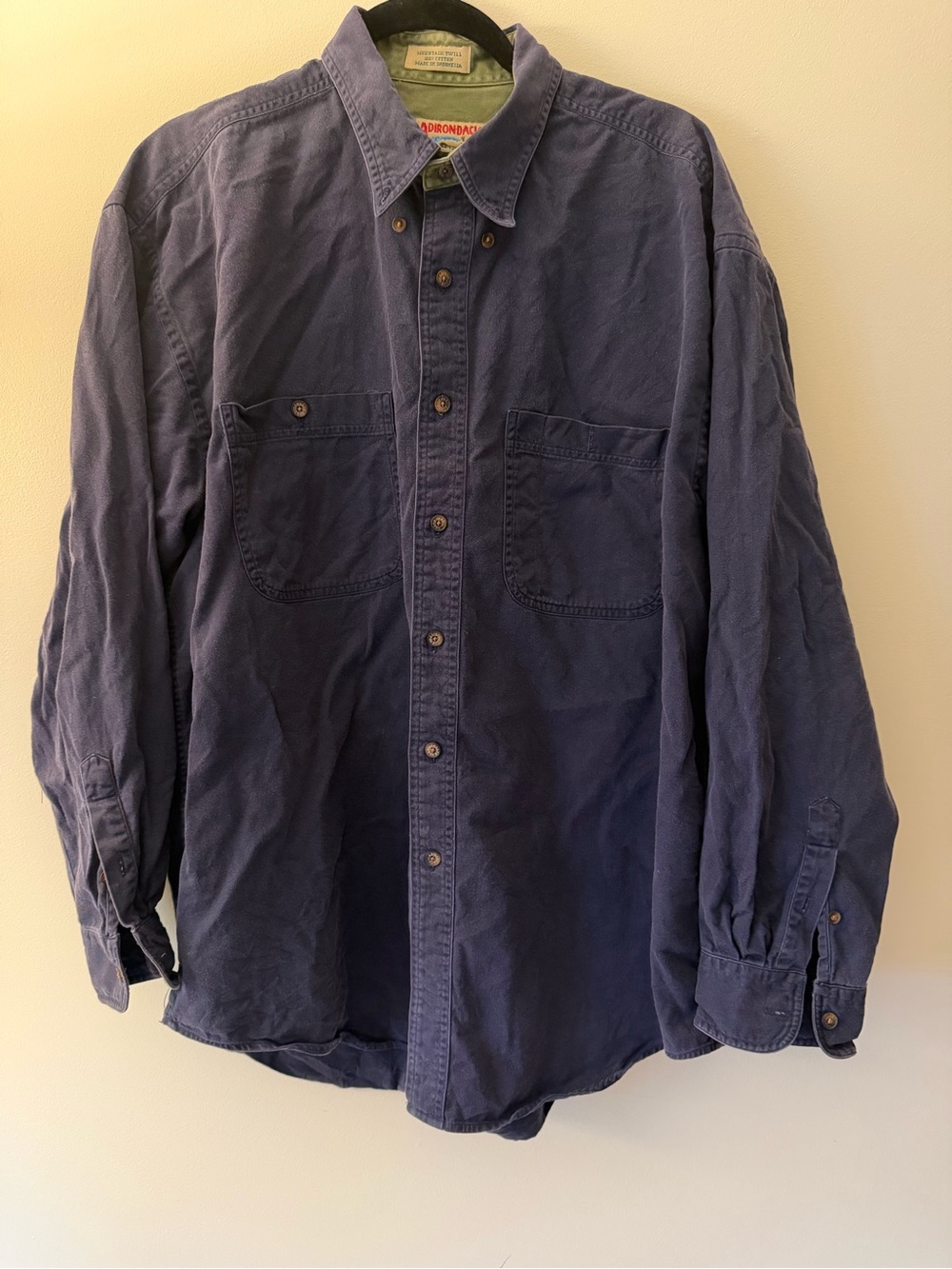 Classic Long-Sleeve Button-Down Shirt in Navy by Adirondack